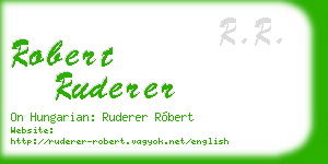 robert ruderer business card